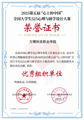 我校荣获全国心理设计大赛“优秀组织单位”称号